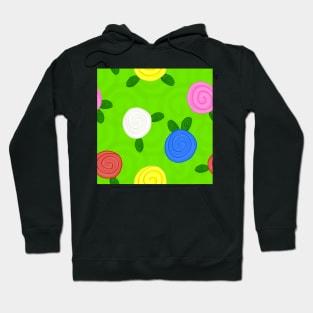 Colorful Roses Pattern Hoodie